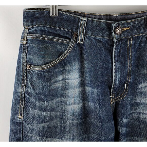 ECKO Unltd Jeans Mens 34x32 Blue Vintage Pants Dark Wash 100% Cotton - Picture 3 of 11